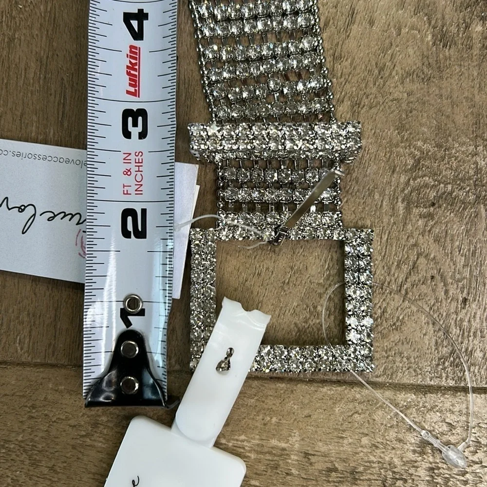 True Love rhinestone with silver accent belt.  NWT